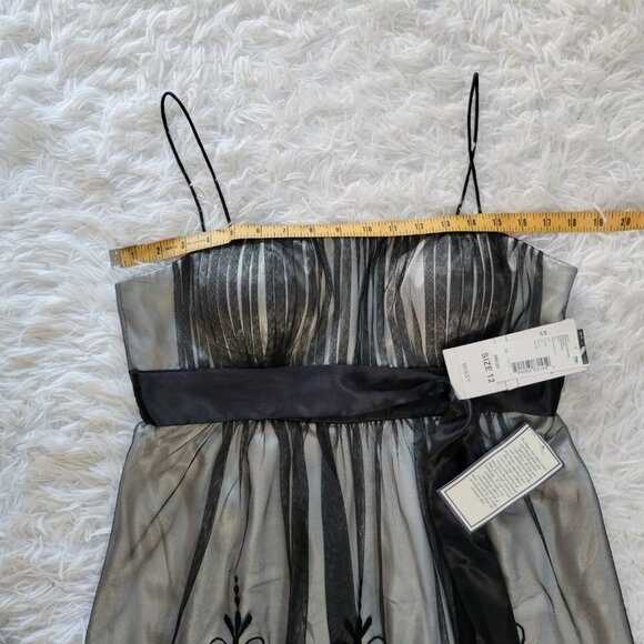 NWT S.L. Fashions Mesh Lace Border Cocktail Dress - Size 12 - Picture 12 of 15